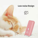 Quiet low noise dog shaver kit being charged via USB cable