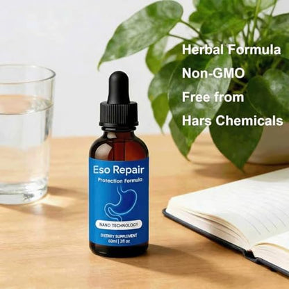 Eso Repair liquid supplement bottle displaying nanotechnology label