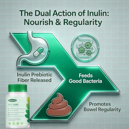 Sequente GutCore bloating reduction daily supplement alongside ginger and fennel botanicals