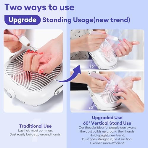 Compact white nail dust collector for home manicure