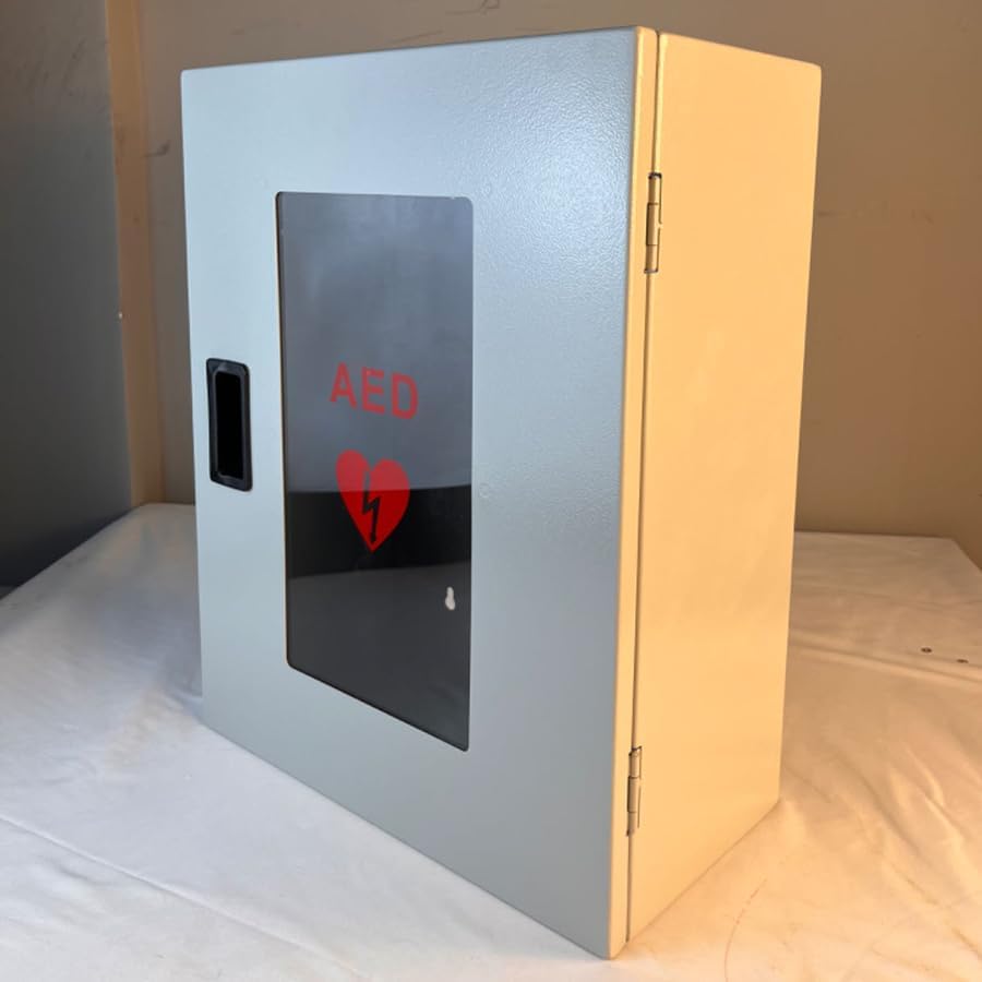 Wall mounted AED rescue station for hospitals and offices