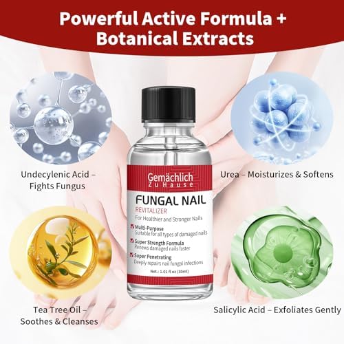 GemÃ¤chlich ZuHause Fungal Nail Revitalizer packaging with included nail file for treatment preparation.