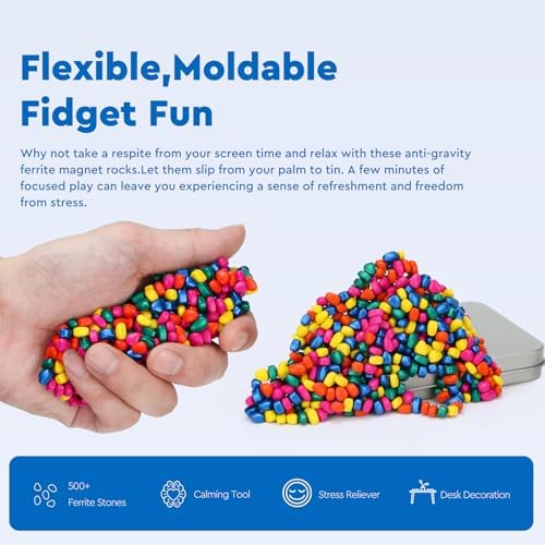 500+ Original Ferrite Putty Multicolor, Sensory Stones, Adult Fidget Stress Relief Desk & Office Item, Ferrite Stones Stocking Stuffers Gifts - Image 4