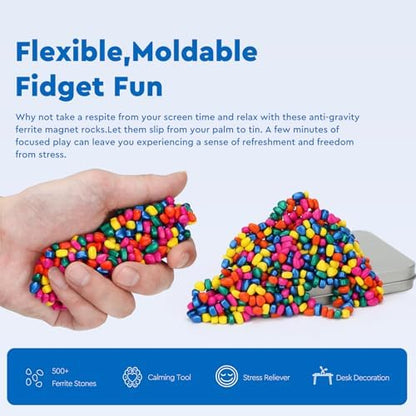 500+ Original Ferrite Putty Multicolor, Sensory Stones, Adult Fidget Stress Relief Desk & Office Item, Ferrite Stones Stocking Stuffers Gifts - Image 4
