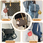 Lifestyle shot of Aypvora pet memorial keychain on a bag