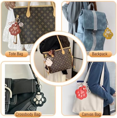 Lifestyle shot of Aypvora pet memorial keychain on a bag