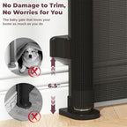 Retracted mesh dog gate showing the space saving design in a modern kitchen corridor.