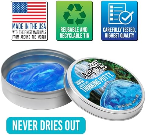 Hand therapy and stress relief exercises using premium clear blue imported putty.