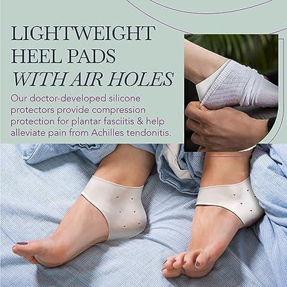 Transparent gel heel guards for blister prevention and shock absorption