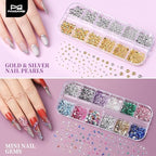 Fandamei nail art tools with precision tweezers and gems