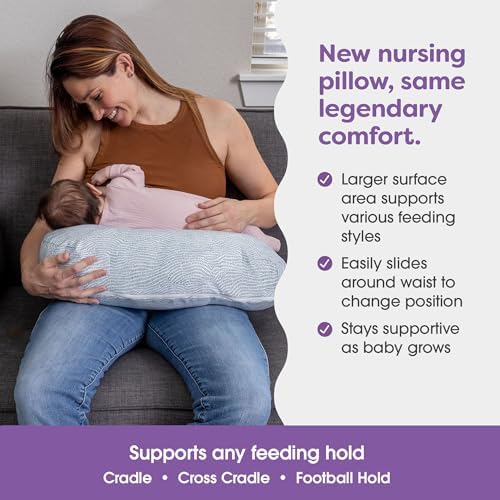 Side profile of Boppy feeding pillow showing firm loft