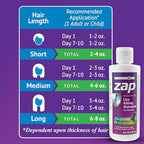 Close up of the Zap fine tooth nit removal comb included in the kit