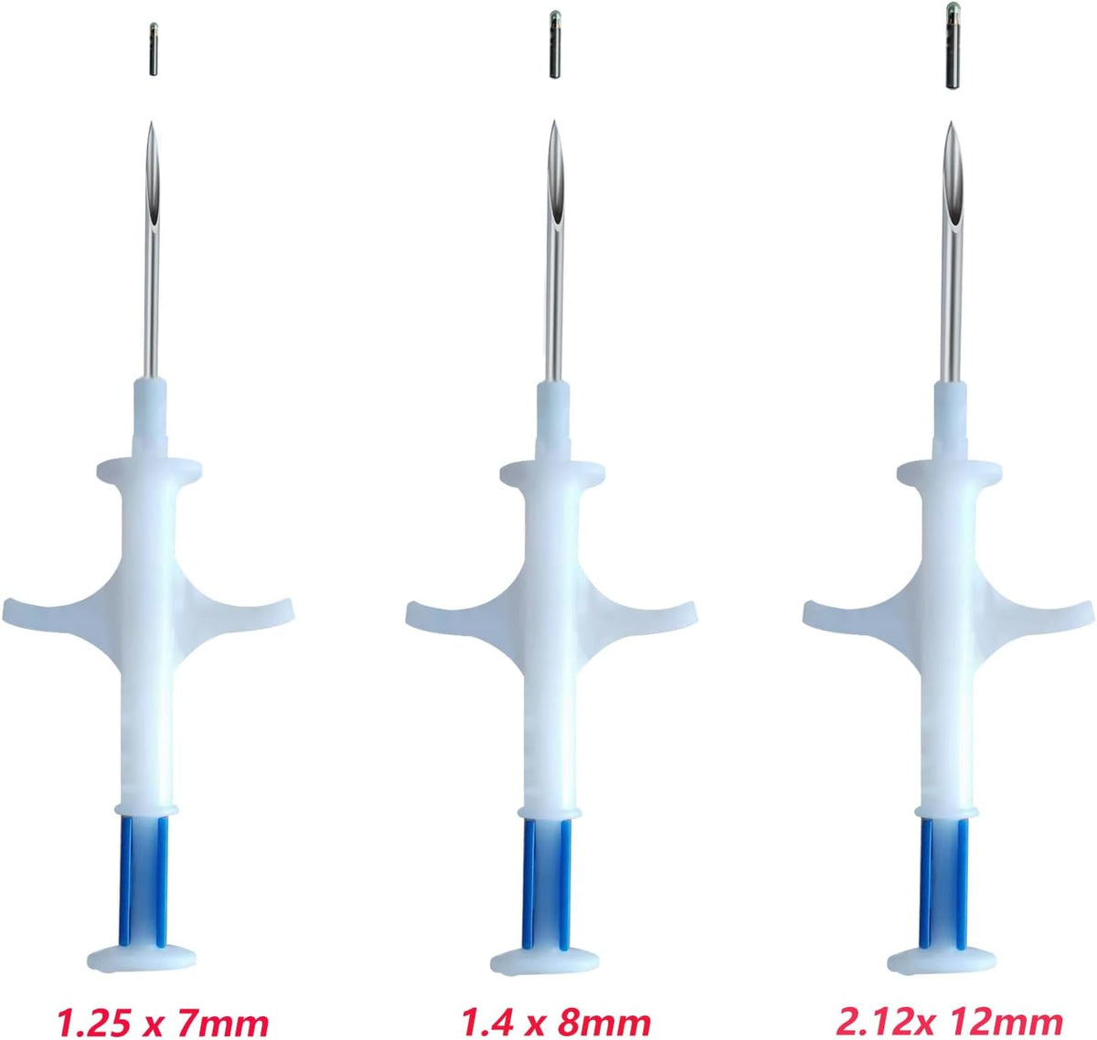 Manruta ISO compliant RFID pet tracking syringe kit with barcode identification stickers.