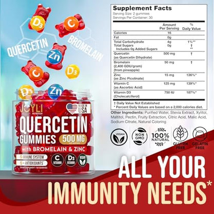 Sugar free vegan quercetin 500 milligram gummies texture and size visualization