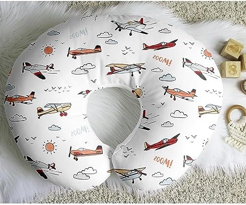 Sweet Jojo Designs nursery pillow cover in airplane design
