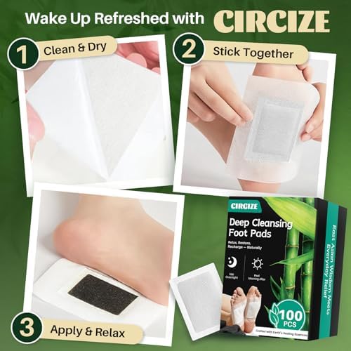 Cirgize foot pads applied to the sole of a foot for sleep support