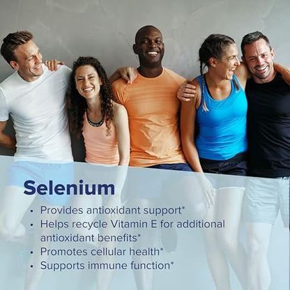 Authentic imported selenium bottle showing the clear product warnings and expiration information.