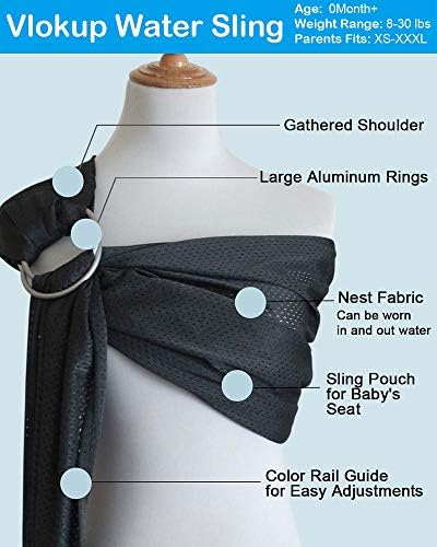 Vlokup lightweight breathable mesh baby wrap in pool water