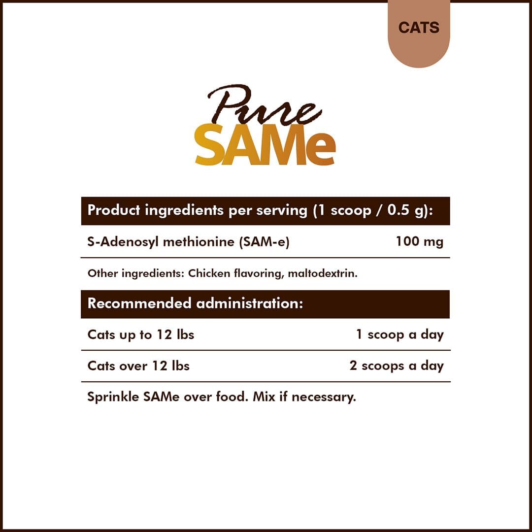 Close up of Medsmehappy liver support label for cats