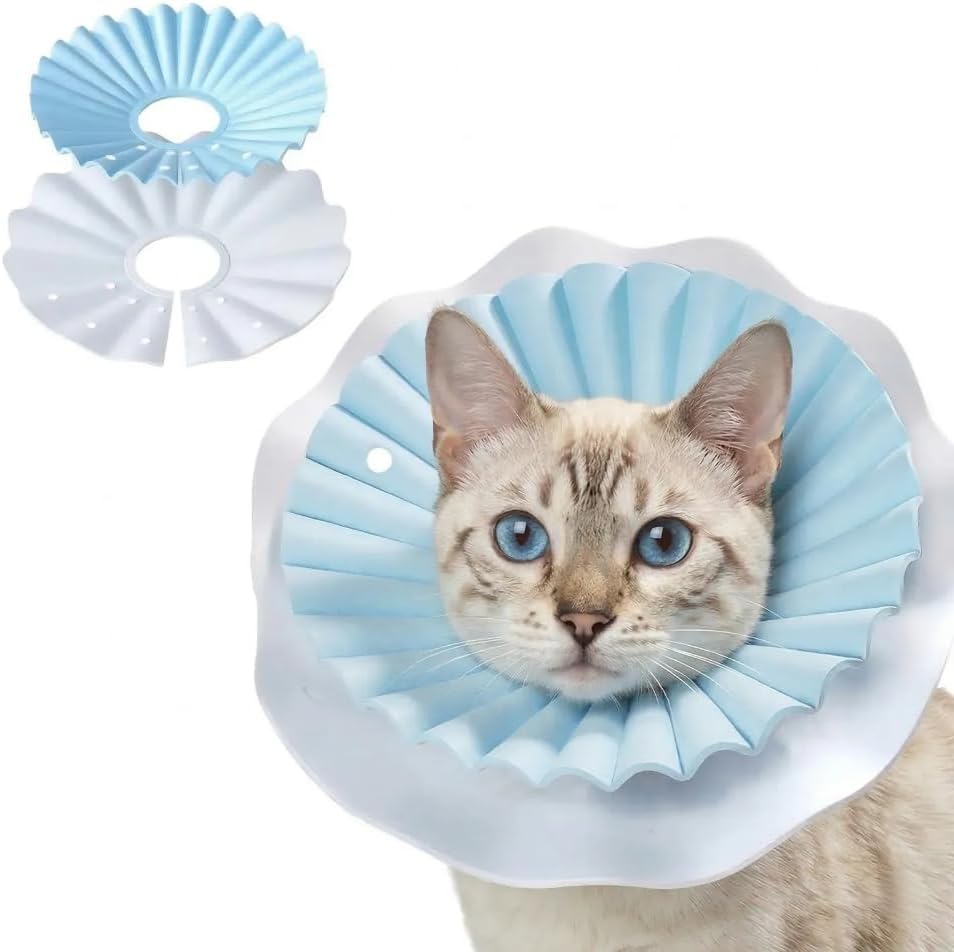 McGill's Tail Cat Cone Collar Soft, Comfortable Cat Recovery Collar with Royal Ruffled Design, Adjustable Elizabethan Collar for Cats, Water-Resistant EVA Cat Cones After Surgery (Mint Green, M) - Image 12