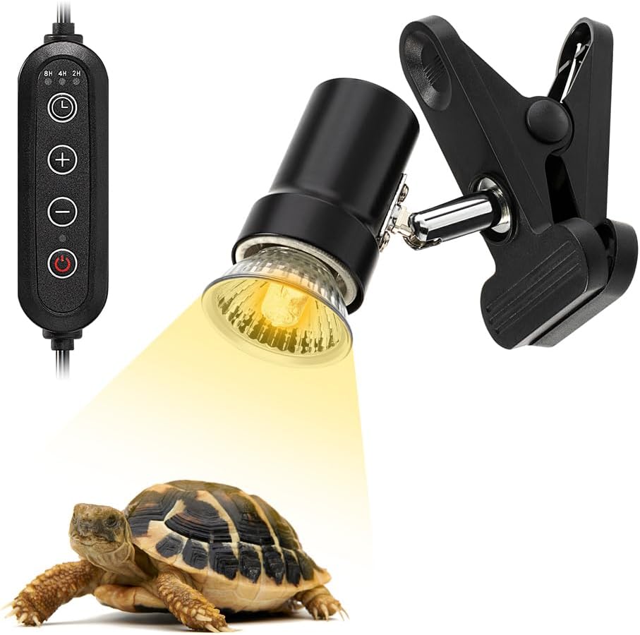 DaToo Reptile Heat Lamp Rotatable Turtle Heating Light with 50W UVA UVB Heat Bulb Simulated Sunlight Basking Spot Lamp with Clamp for Reptiles Lizard Amphibian Bearded Dragon Snake - Image 9