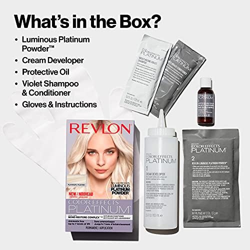 Close up of Revlon 60 Platinum hair color packaging