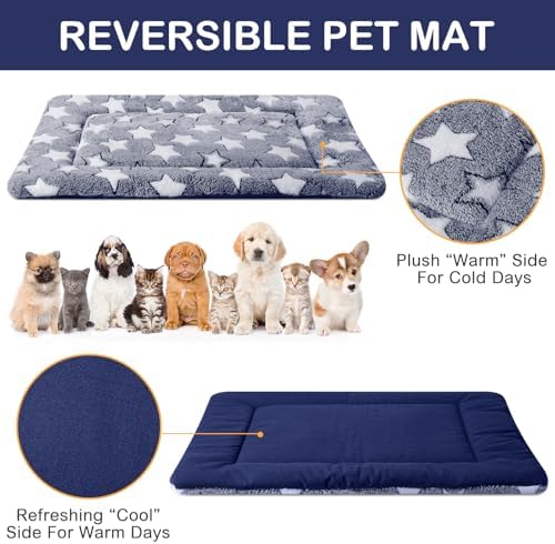 VitalCozy ultra soft washable puppy sleeping pad being placed inside a wire pet crate