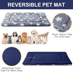 VitalCozy ultra soft washable puppy sleeping pad being placed inside a wire pet crate