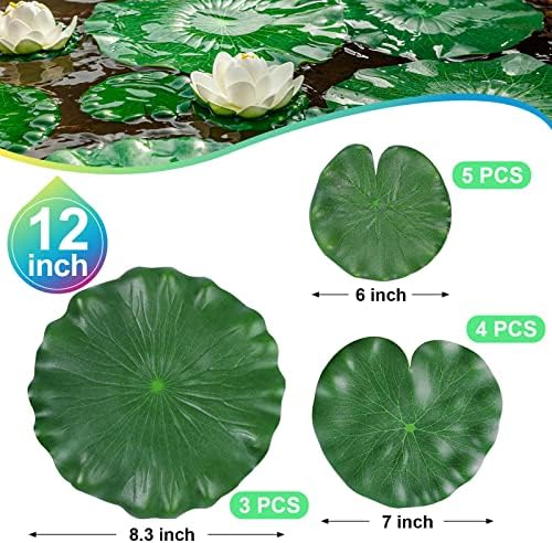 FFNIU decorative artificial floating lotus leaves for patio fountain arrangement