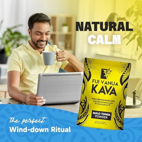 Authentic medium grind kava drink powder package back instructions