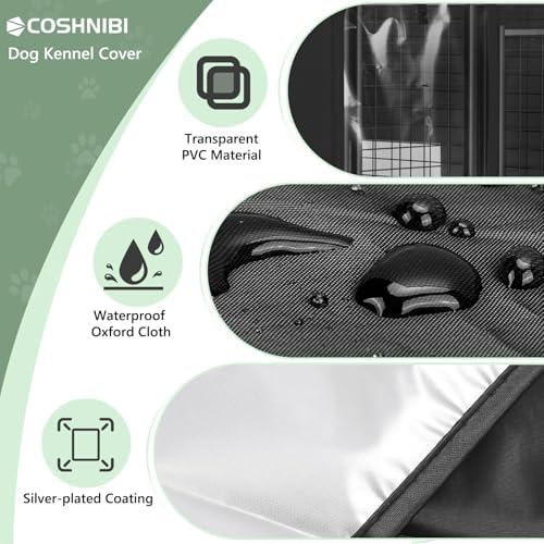 COSHNIBI windproof dog shelter showing bottom Velcro strap alignment