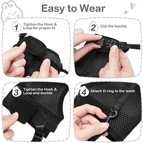 Breathable air mesh material detail of Pettom bunny walking harness