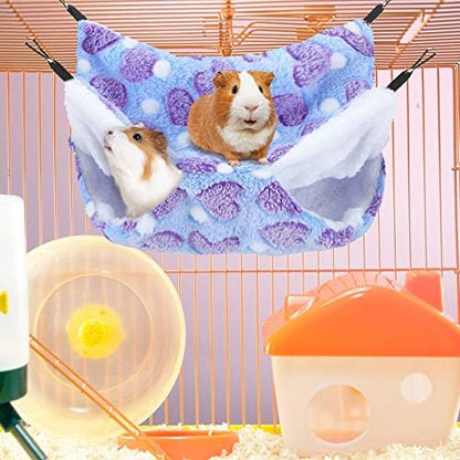 Purple and coffee colored hanging bed for guinea pigs
