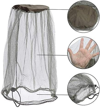 ACKEIVTO mosquito head net showing drawstring closure mechanism