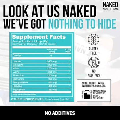Naked Nutrition EAAs nutrition facts label details
