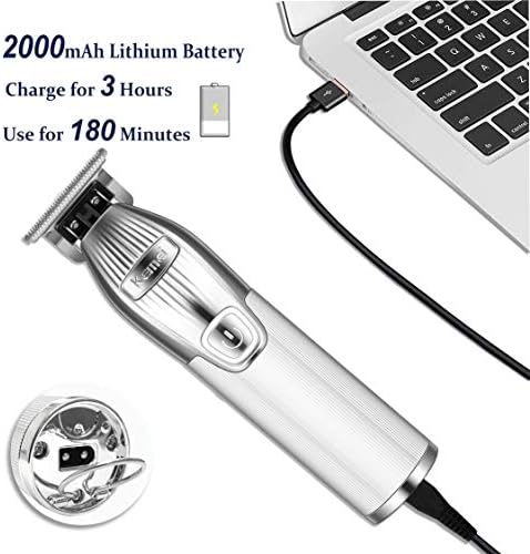 LED battery indicator display on the Kemei cordless hair clipper showcasing the power status.