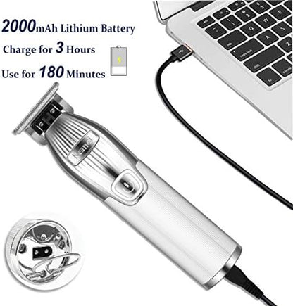 LED battery indicator display on the Kemei cordless hair clipper showcasing the power status.