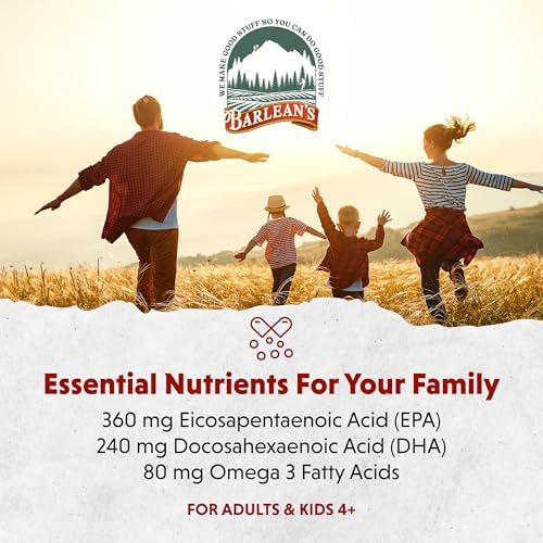 Barlean's omega 3 fish oil supplement bottle displayed against a clean background