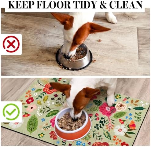 Cuslnox Cat Food Mat absorbing water spill