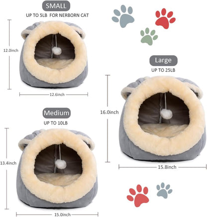 Soft plush lining of the Lcybem pet hideaway