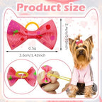 Close up of durable grosgrain ribbon dog hair accessories
