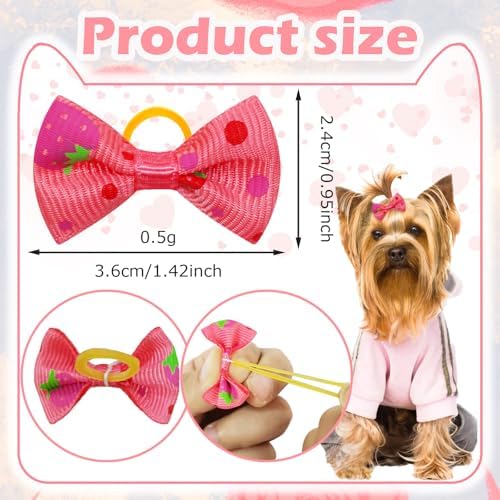 Close up of durable grosgrain ribbon dog hair accessories