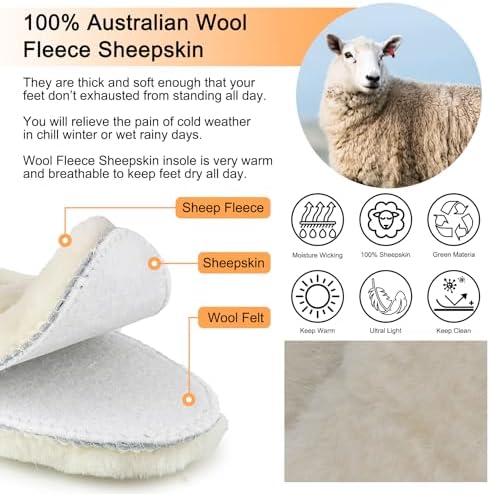 Soft and fluffy beige lambswool replacement insoles for snow boots