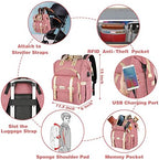 Jiefeike travel diaper backpack showing back RFID anti-theft pocket
