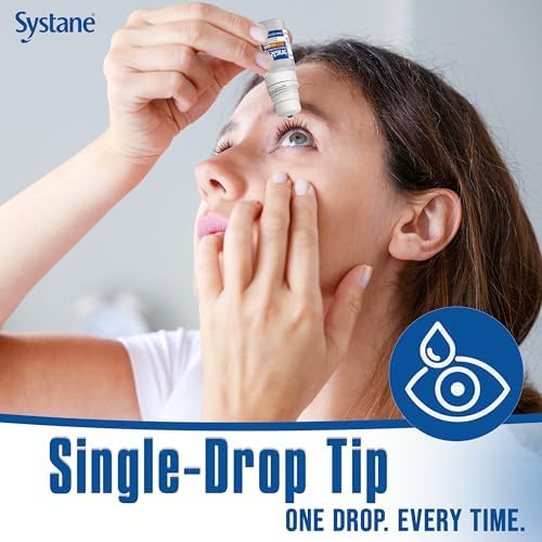 Two ten milliliter bottles of Systane PRO PF lubricant eye drops with hyaluronate and lipids.