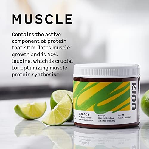 Kion Aminos bottle highlighting essential amino acids and BCAAs