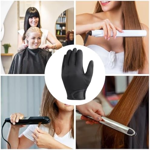 Whnbuij curling iron heat blocking glove laid flat showcasing product dimensions.