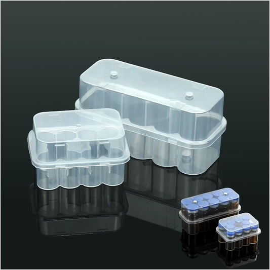 BCDHAMATE 20 slots insulin and peptide vials refrigerator storage holder set front view showing transparent stackable medication trays