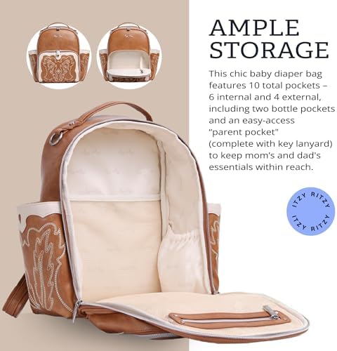 Itzy Ritzy Mini Plus Diaper Bag lifestyle view with matching changing pad