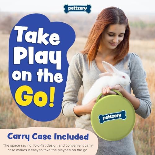 Small Animal Playpen with Zippered Top, Portable Waterproof Pet Cage (47"x23") for Kitten, Bunny, Guinea Pig, Hamster, Chicken Brooder, Indoor & Outdoor Exercise Pen, Foldable Design - Image 7